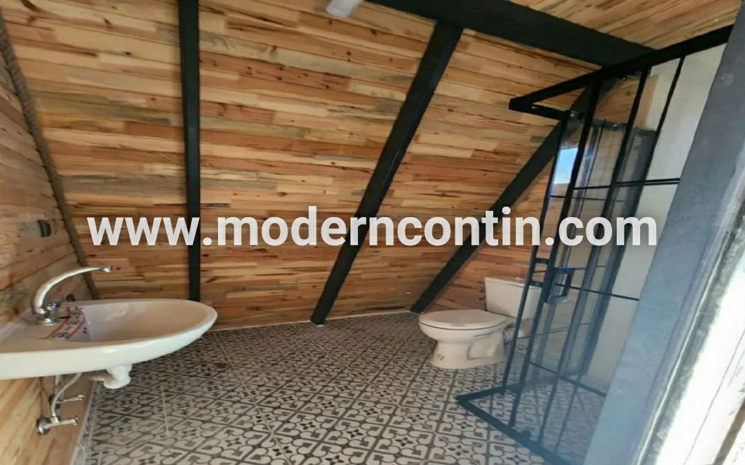 سرویس بهداشتی حمام و توالت کانکس ویلایی چوبی